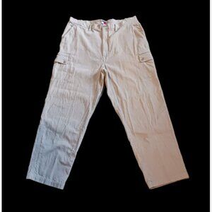 VTG 90s Tommy Hilfiger Men Cargo Pants Corduroy Clear Beige 40x32 Tag/ Fits40x31